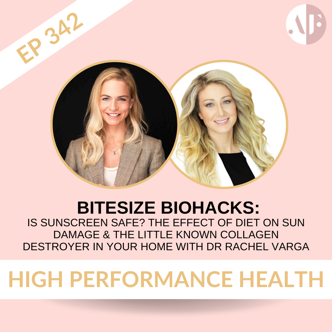 EP 342 - Bitesize Biohack: Is Sunscreen Safe? The Effect of Diet On Sun Damage & The Little Known Collagen Destroyer in Your Home with Dr Rachel Varga